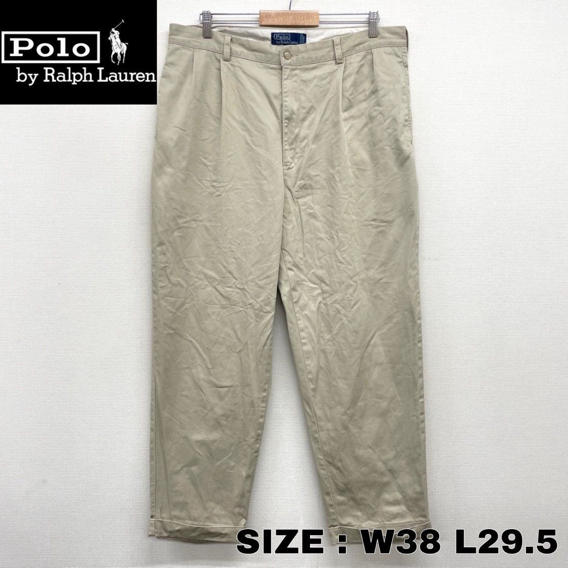 US古着 ポロ ラルフローレン チノパンツ ツータック HAMMOND PANT W38