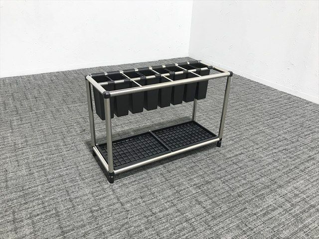 傘立て 40本用 L948C 折りたたみ傘用ポケット付 業務用 店舗用 オカムラ シルバー