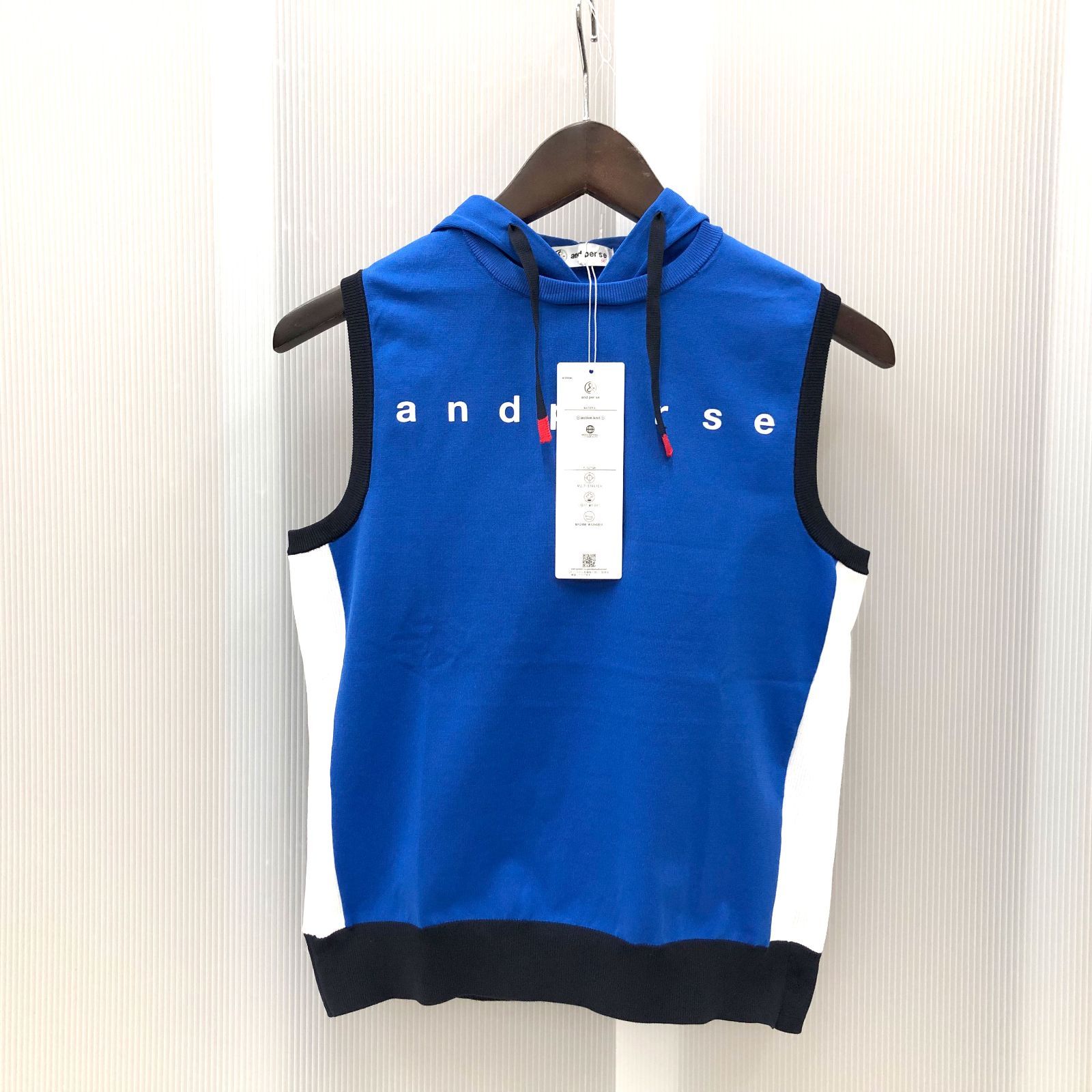 未使用品 アンパスィ ニットベスト M 新古品！】アンパスィ｜レディース｜Mサイズ｜ゴルフウェア - メルカリ