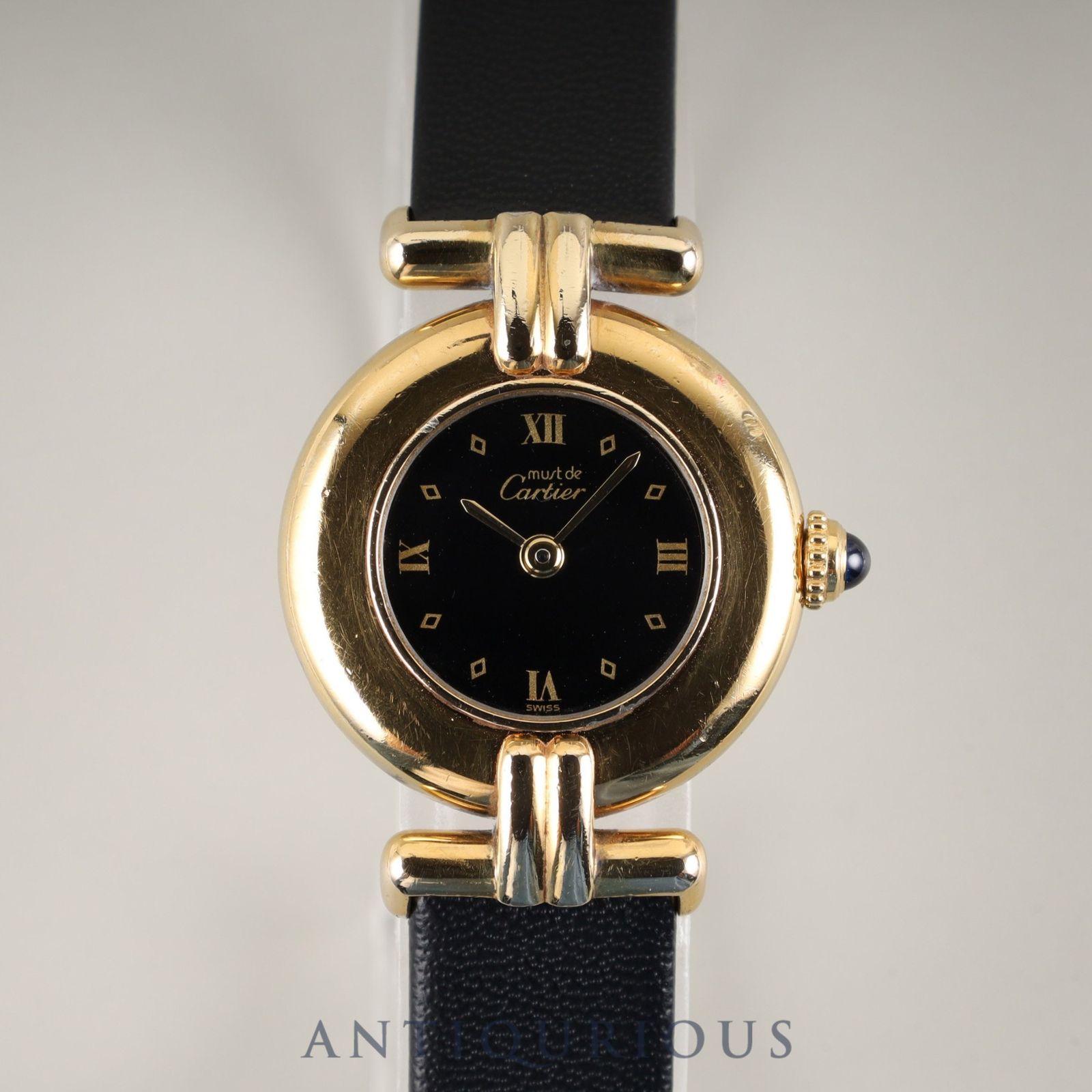 カルティエ マストコリゼ 590002 クォーツ Cal.690 SV925 革 純正尾錠  