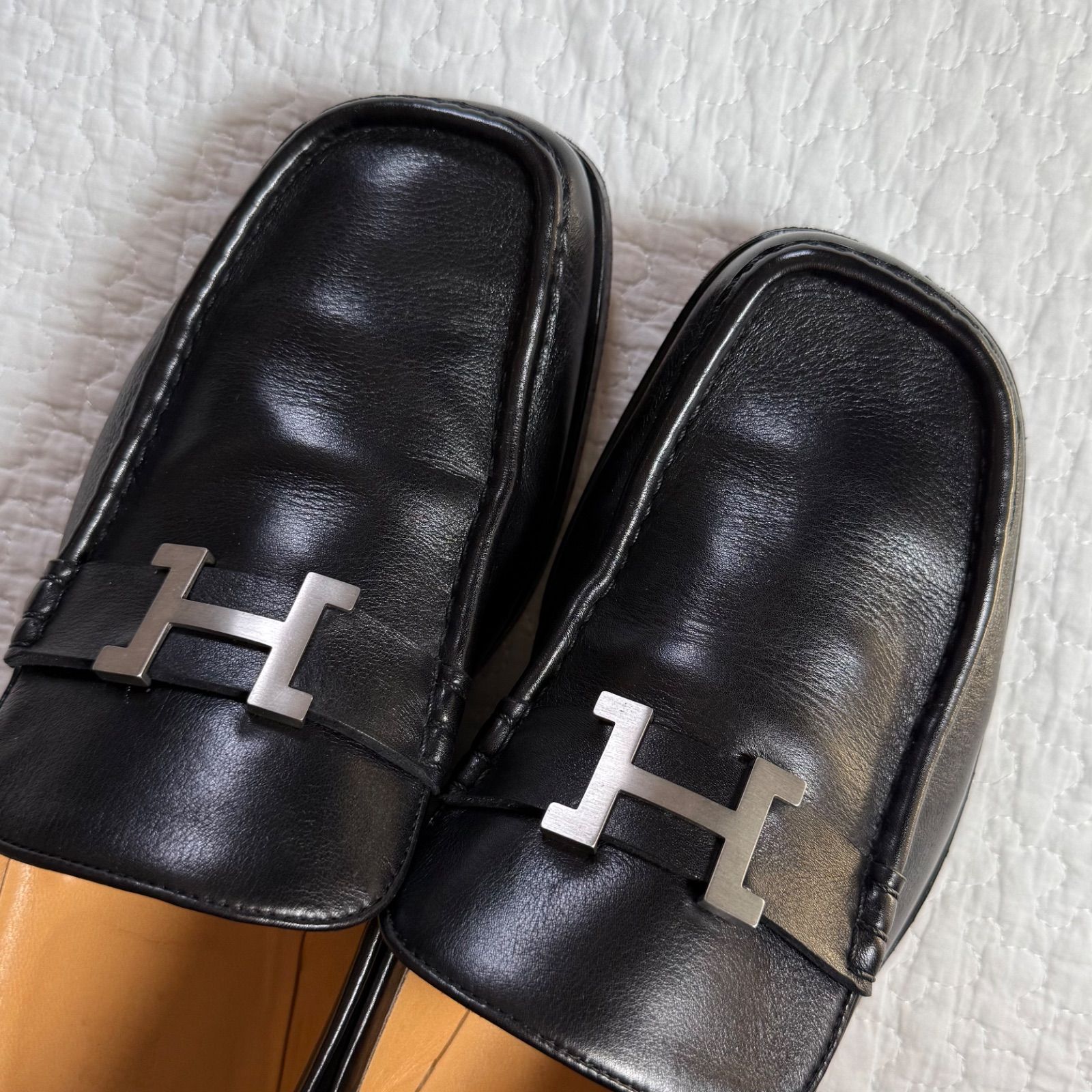 美品 エルメス HERMES ローファー モカシン コンスタンス Hロゴ