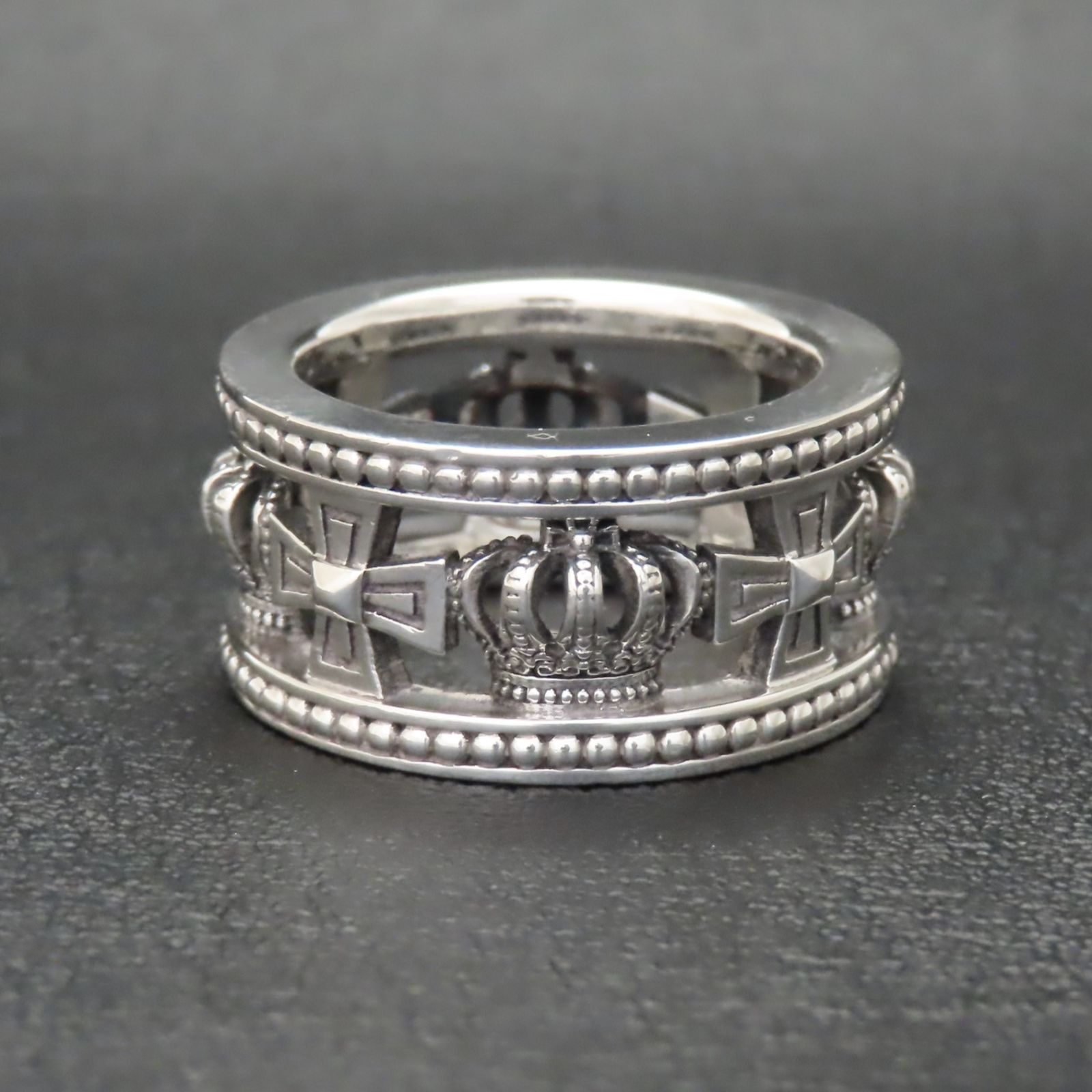 Justin Davis SRJ175 現状品 925 14号 王冠 十字架 MEDIEVAL WEDDING BAND リング | ジャスティン デイビス（JUSTIN