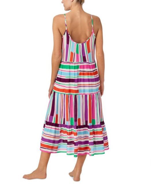 激安！ 送料無料 サンクチュアリー レディース ナイトウェア アンダーウェア Women s Printed Tiered Midi Nightgown Stripes 配送商品は通常配送無料。