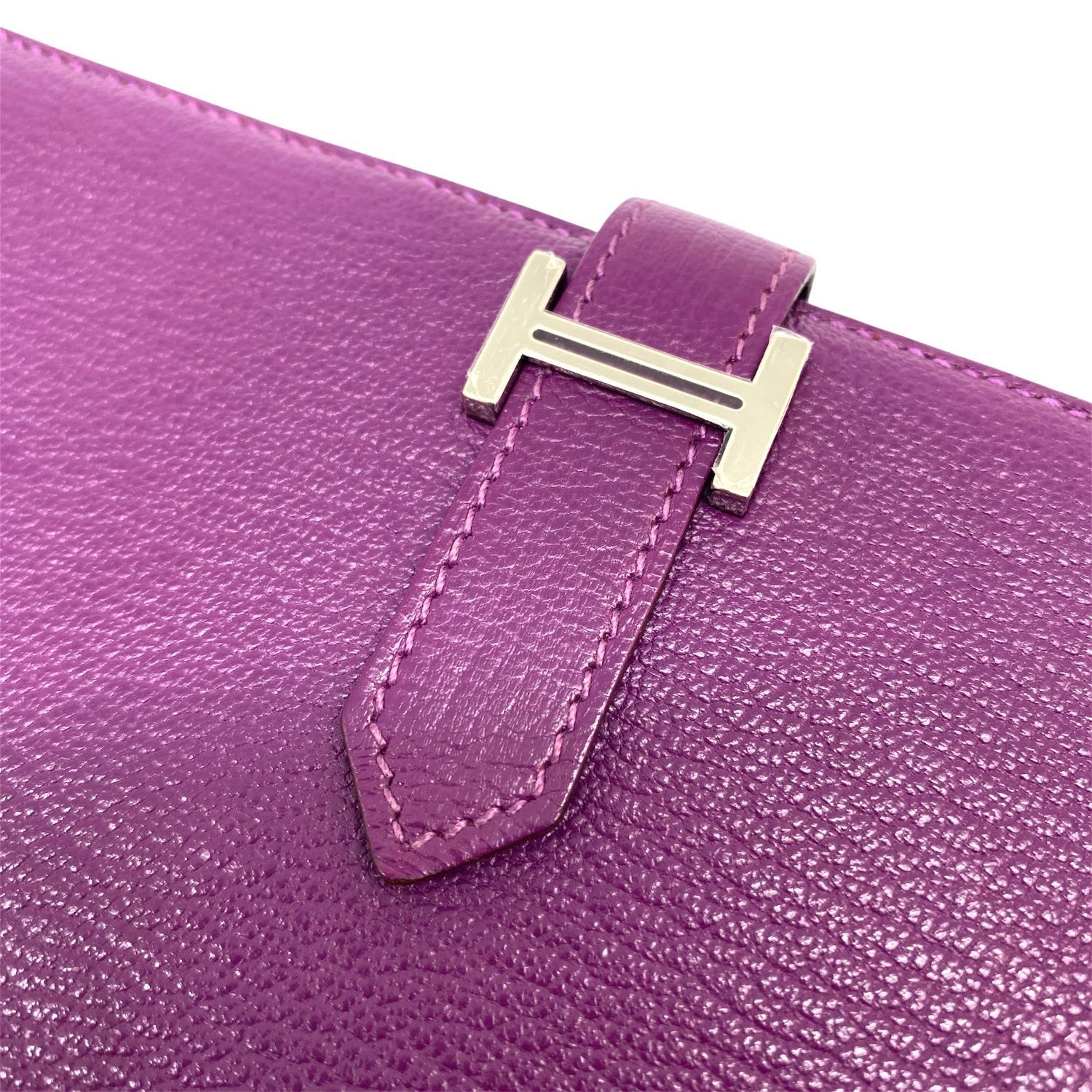 HERMES エルメス ベアンスフレ シェーブル パープル 紫 アネモネ 