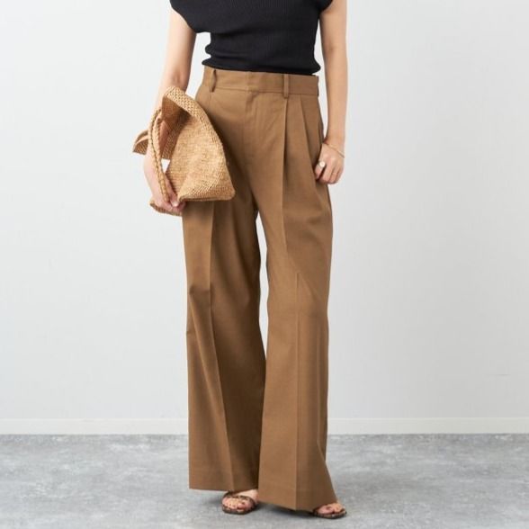 Plage プラージュ tuck wide スラックス 23030922715020 パンツ レディース ブラウン 38
