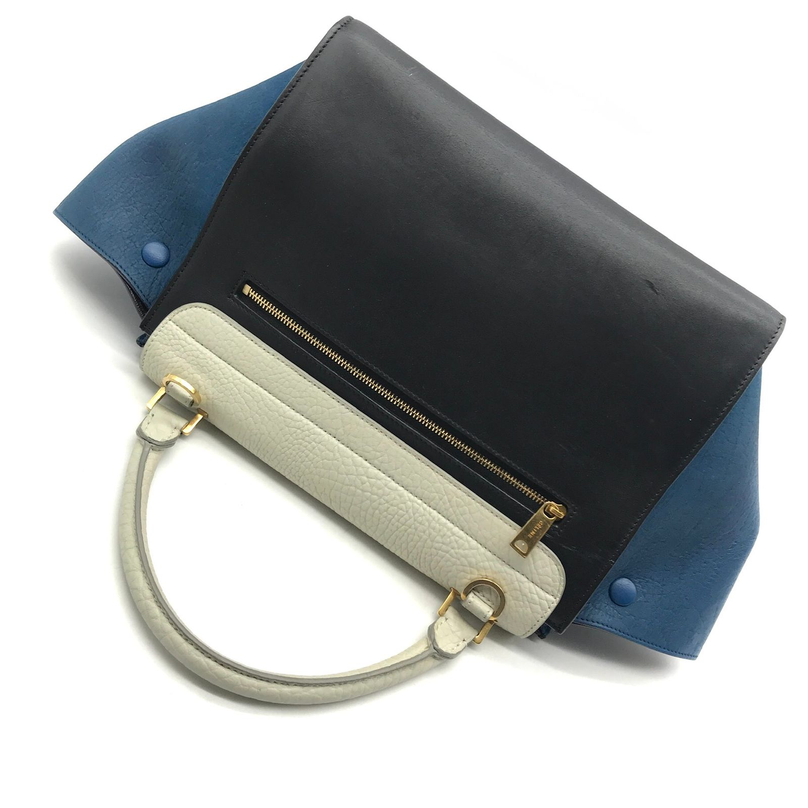 CELINE セリーヌ トラペーズ レザー 2WAY ハンド バッグ ブルー