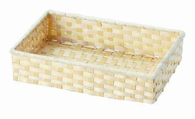 『竹』（１０Ｐセット）四角タイプトレー「27&times;18&times;6cm」／ナチュラル　※リーズナブル,和,かご,バスケット,まとめ買い,竹製,天然素材,陳列,業務用,トレイ,小物入れ,シンプル,レトロ,浅型,定番,専門メーカー