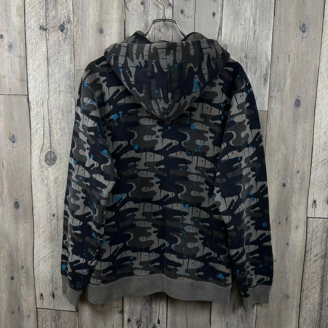 montage モンタージュ 迷彩 ハーフジップ スウェット パーカー M
