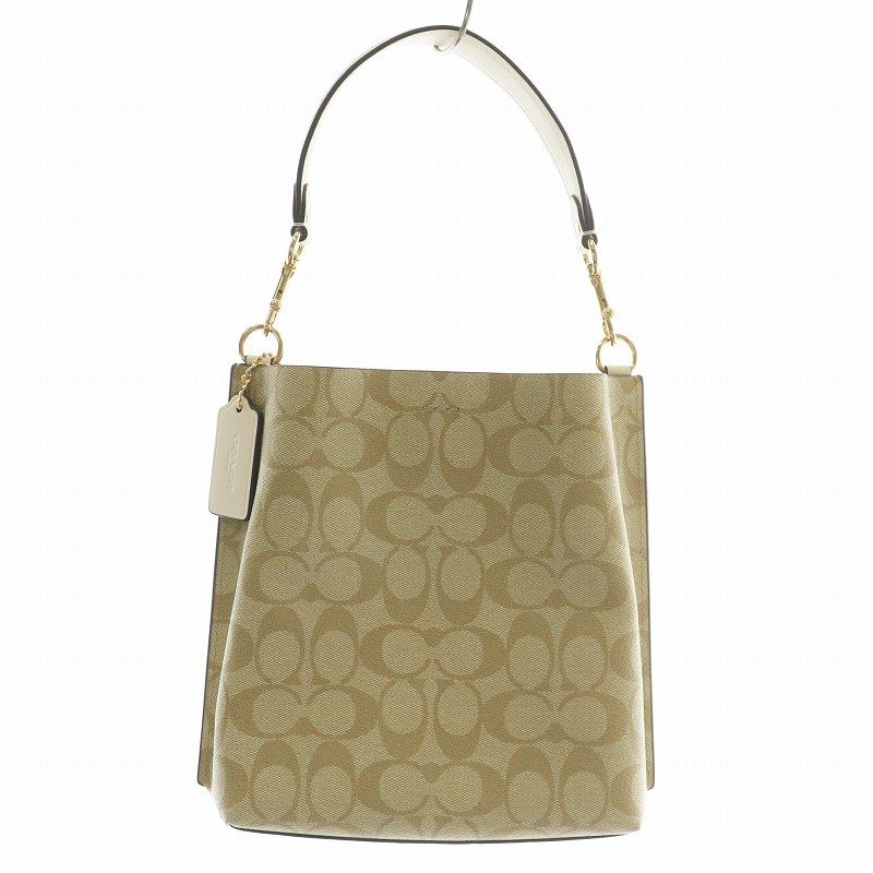 【極美品】コーチ モリー バケットバッグ 2way レザー ロゴ ベージュ コーチ COACH モリー バケット バッグ 22 ハンドバッグ