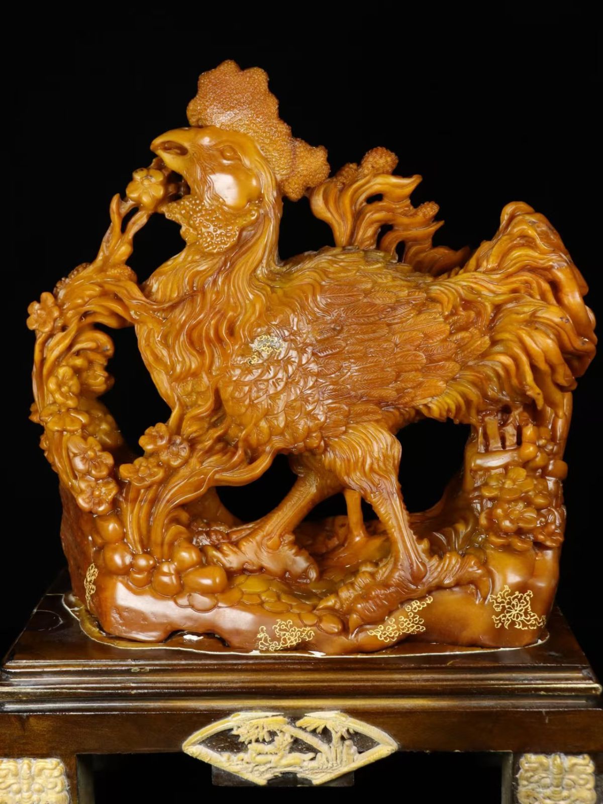 時代物.旧蔵.重器コレクション 丙申年篆刻家 西唐 刻石 田黄石彫刻 大吉大利 置物.古美術.骨董品25091317