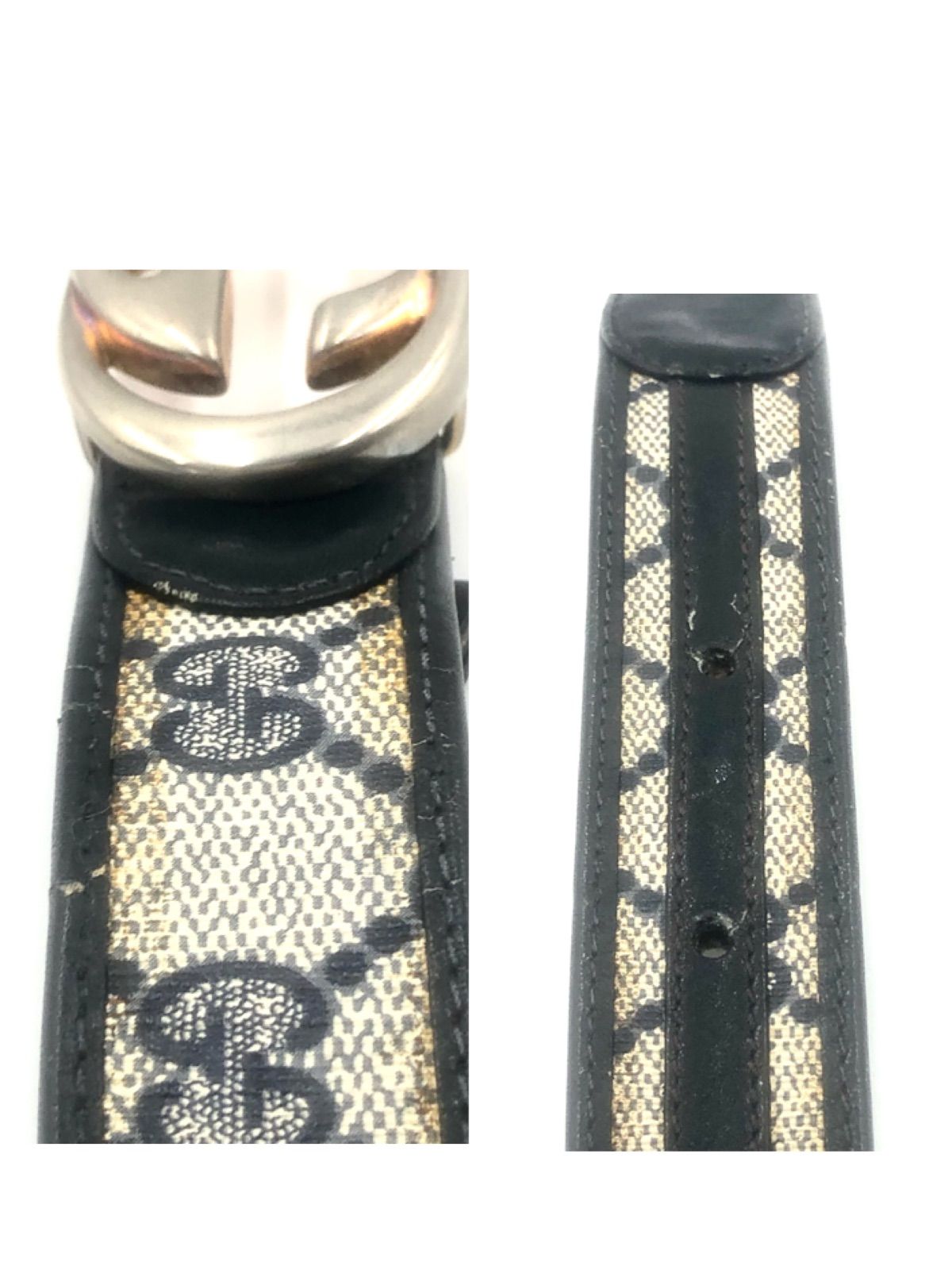 GUCCI グッチ GGスプリーム インターロッキングG ベルト ロゴバックル 