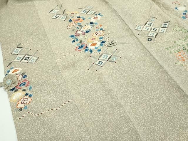 平和屋本店□極上 東京友禅 熊谷好博子 道中着 ロング丈 七宝草花