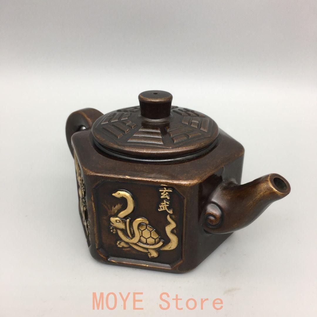 銅器 四神獣荼壺 水筒 煎茶器 茶室 装飾品 工芸品 置物 銅器 四神獣荼壺 水筒 煎茶器 茶室 装飾品 工芸品 置物 茶筒