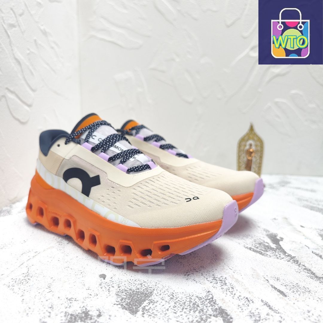 ON cloudmonester 2ランニングシューズ ホワイト/オレンジ Women's Cloudmonster 2 | White & Orange | On Japan