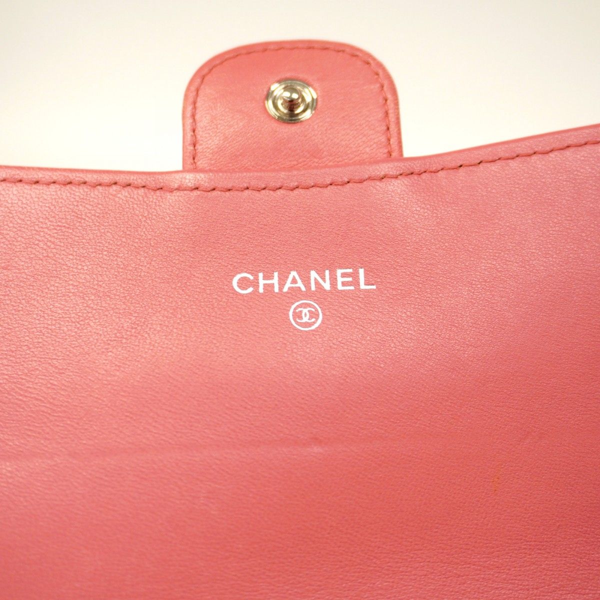 5hb0968-h】シャネル 長財布 マトラッセ ラムスキン ピンク シルバー  