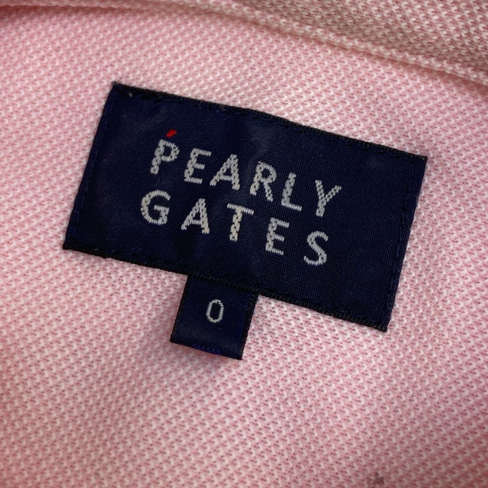サイズ：0 PEARLY GATES パーリーゲイツ  袖ロゴ 長袖ポロシャツ ボタンダウン  ピンク系 [240101471851] ゴルフウェア レディース ストスト サイズ：0 PEARLY GATES パーリーゲイツ 袖ロゴ 長袖ポロシャツ