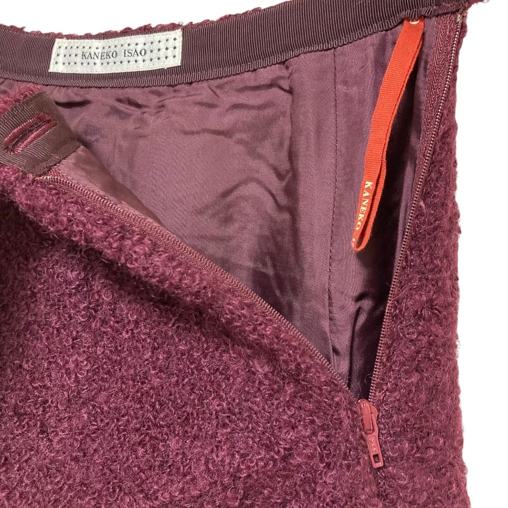 美的な KANEKO ISAO カネコイサオ ツイード ノー ジャケット スカート セットアップ パープル レディース 古着 【現品限り】