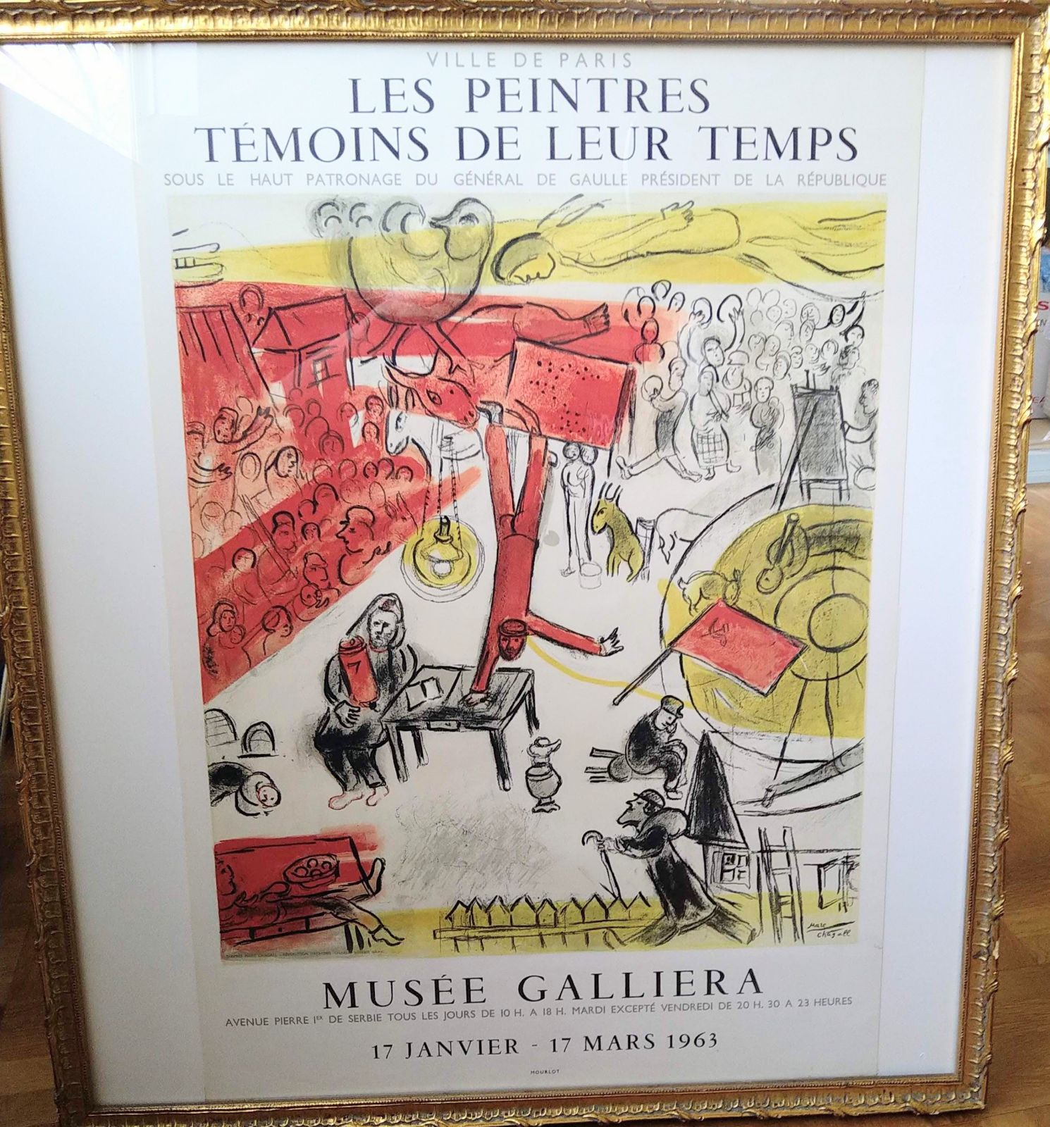 真作】シャガール「パリの魔術師」リトポスター 版画 絵画 真作 マルク