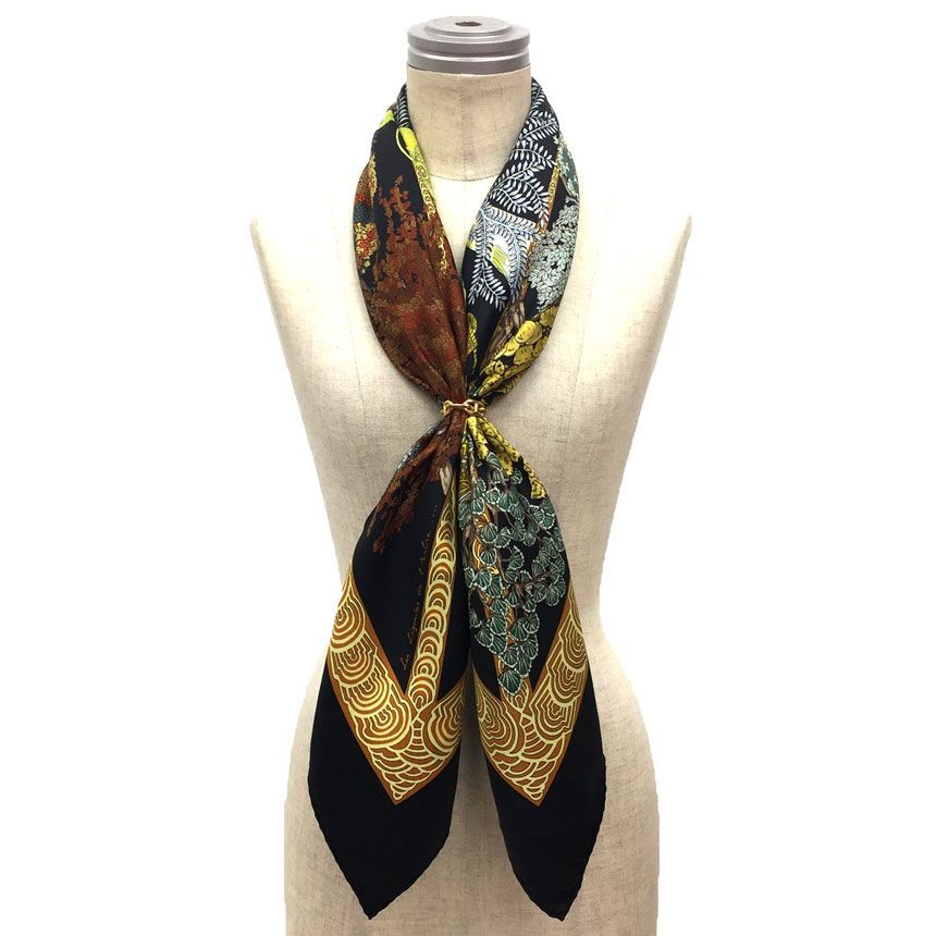 【早い者勝ち！】HERMES カレ90 木の伝説　グリーン 希少！早い者勝ち！】HERMES カレ90 木の伝説グリーンピンク系