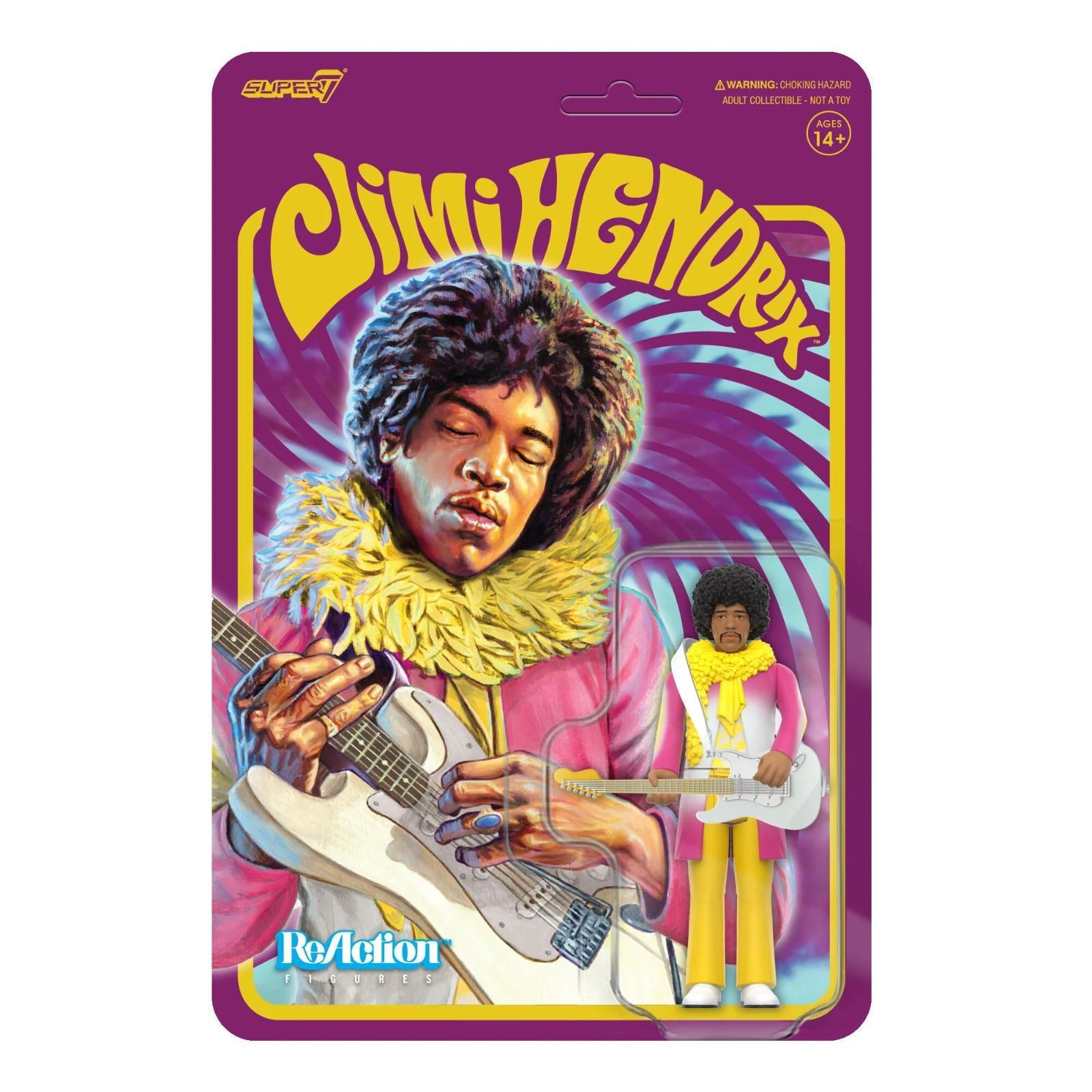 ジミ ヘンドリックス Re Action フィギュア Jimi Hendrix Reverse Album Colors SUPER7 TOY