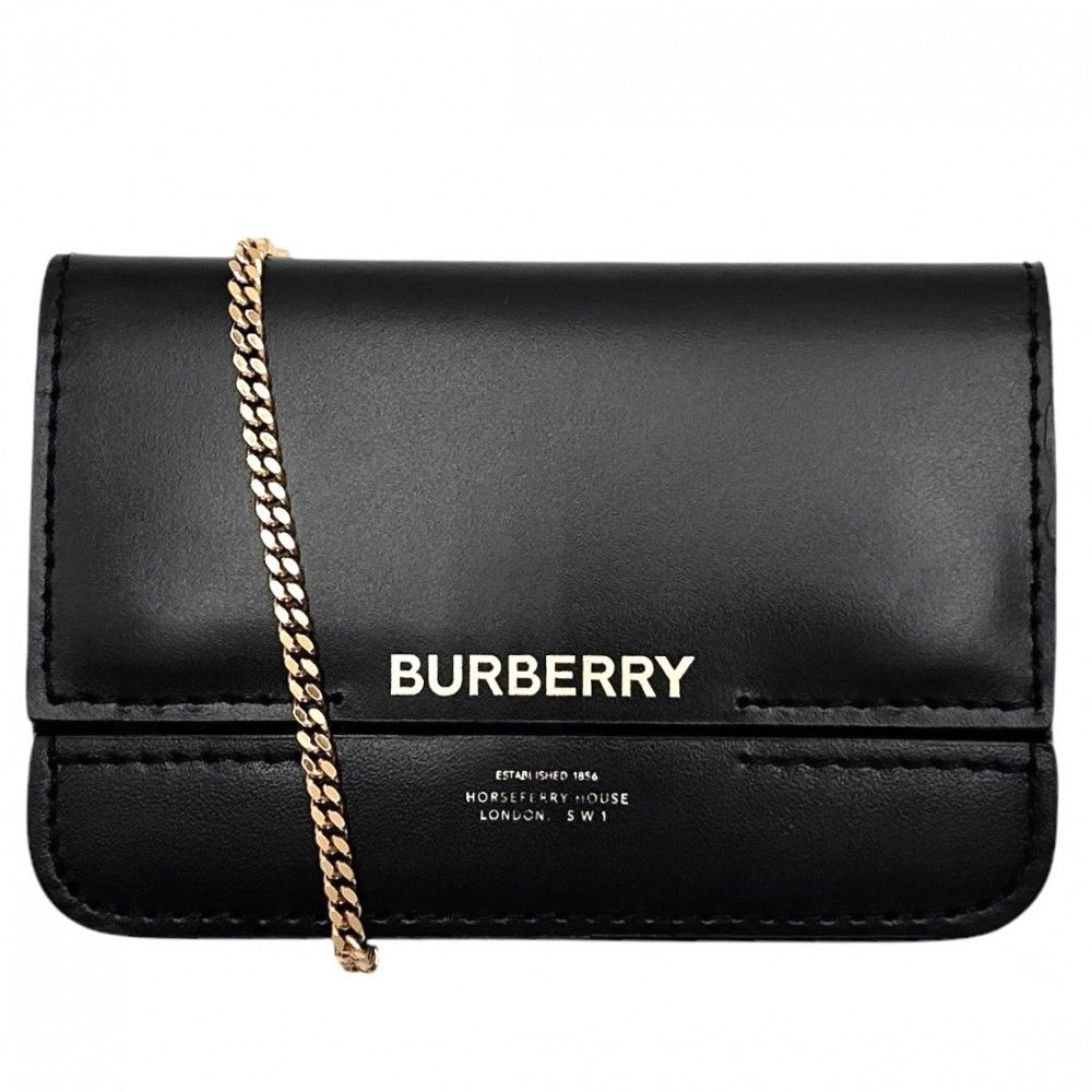 バーバリー カードケース レディース コンパクトウォレット コインケース 小物 BURBERRY ブラック 黒 ゴールド金具
