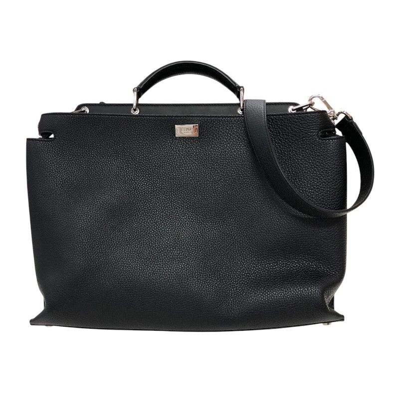 フェンディ FENDI セレリア ピーカブー アイコニック エッセンシャル ビジネスバッグ 7VA476 ブラック シルバー金具 ローマンレザー メンズ ビジネスバッグ