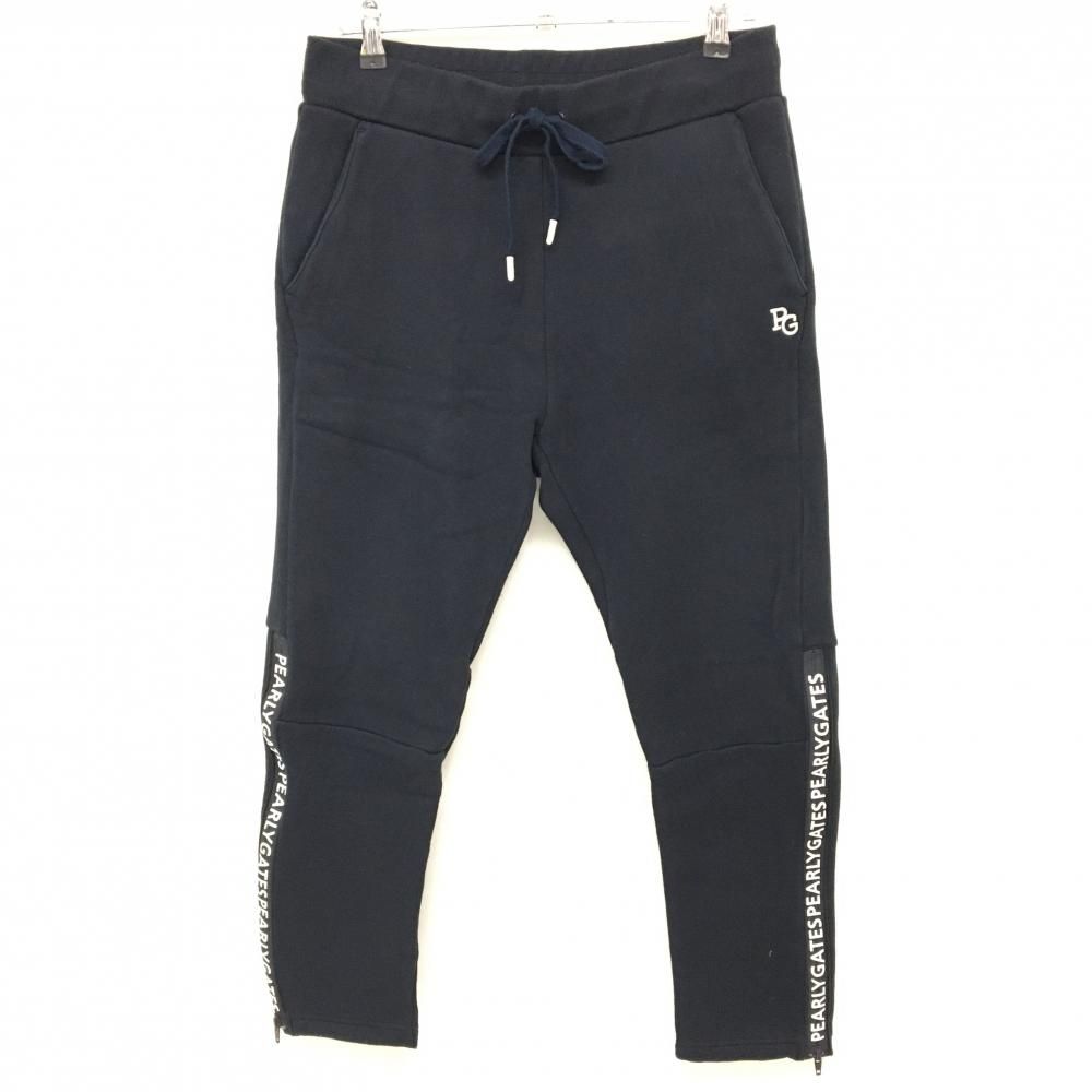 パーリーゲイツ パンツ ネイビー 裏起毛 スウェット 裾ジップ メンズ 5 L ゴルフウェア PEARLY GATES