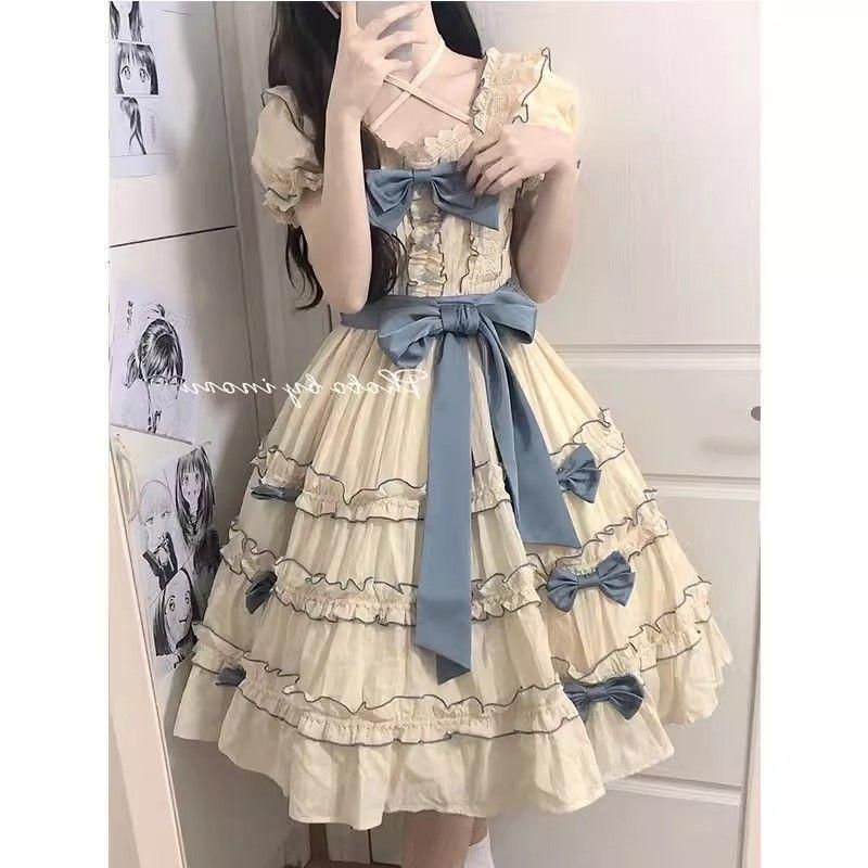 LT-462 lolita オリジナル jsk ロリータ ワンピース コスプレ衣装 キャラクター衣装 衣装 仮装 レディース 可愛 日系女子中高生 学園祭 文化祭 雰囲気 お呼ばれ イベント 大人 舞台 新年会