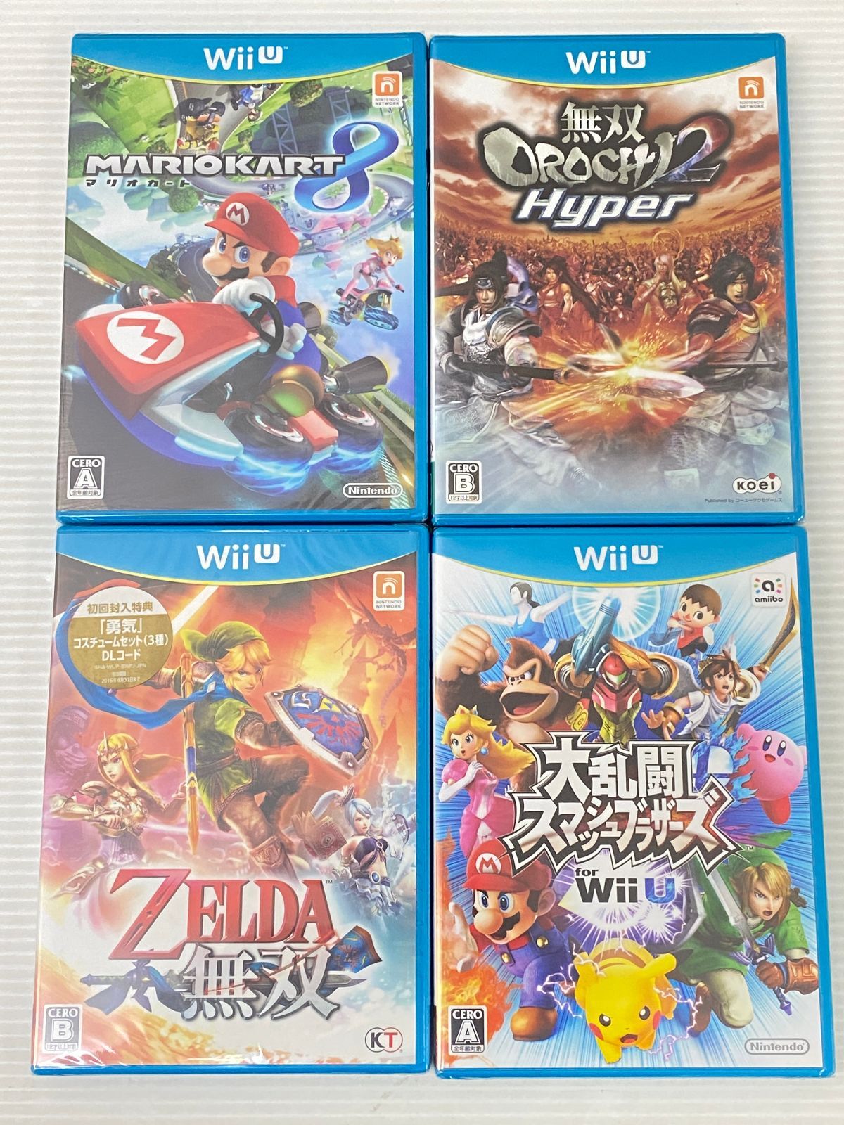 Wii U ソフト 4本 まとめ 大乱闘スマッシュブラザーズ for Wii U マリオカート8 他 smwiiu085048