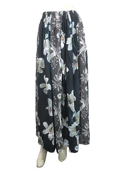 中古】BEARDSLEY ビアズリー スカート マキシ丈 シルク 花柄