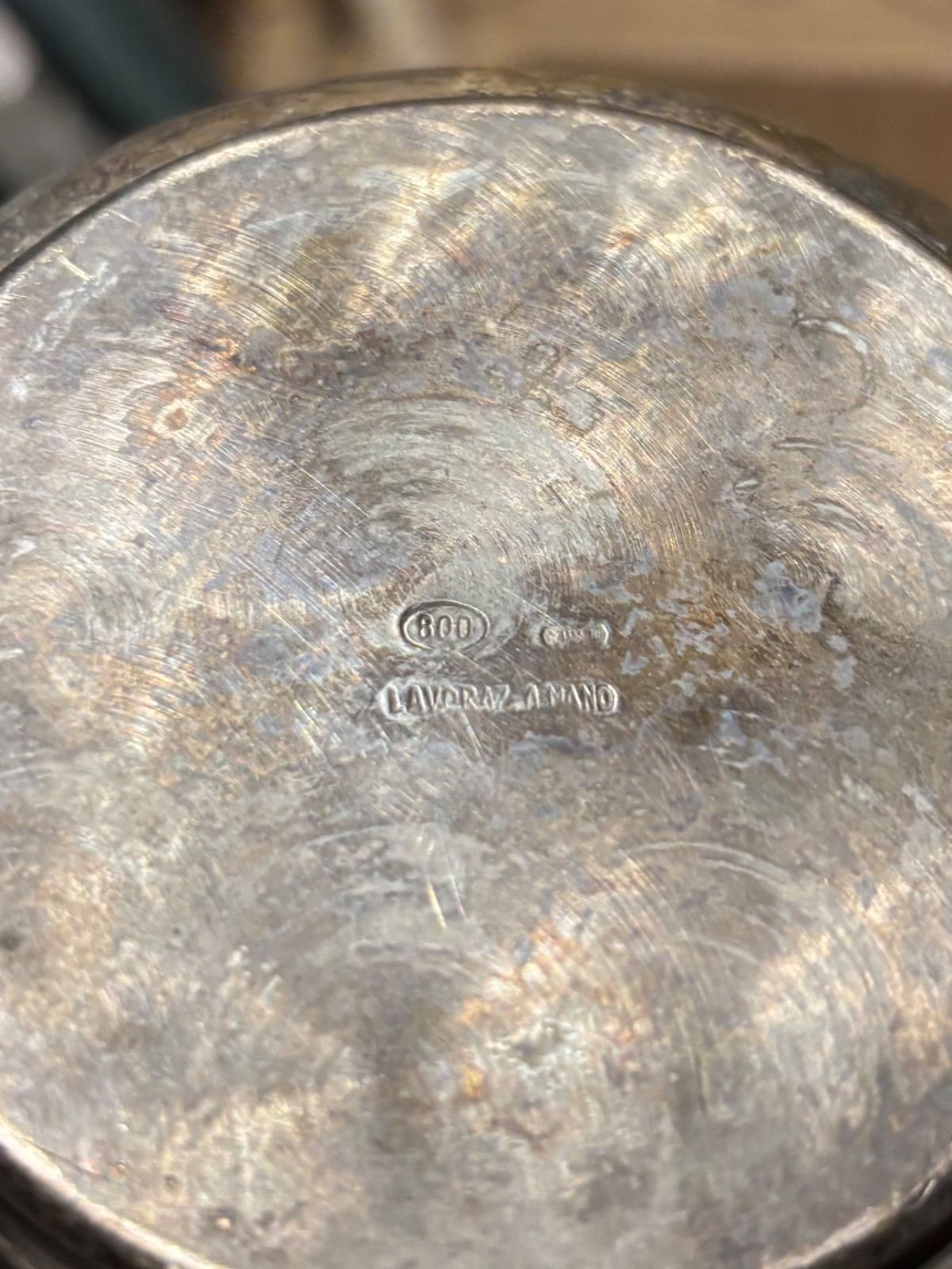 イタリア製 アンティーク シュガーポウル （800シルバー／手作業製