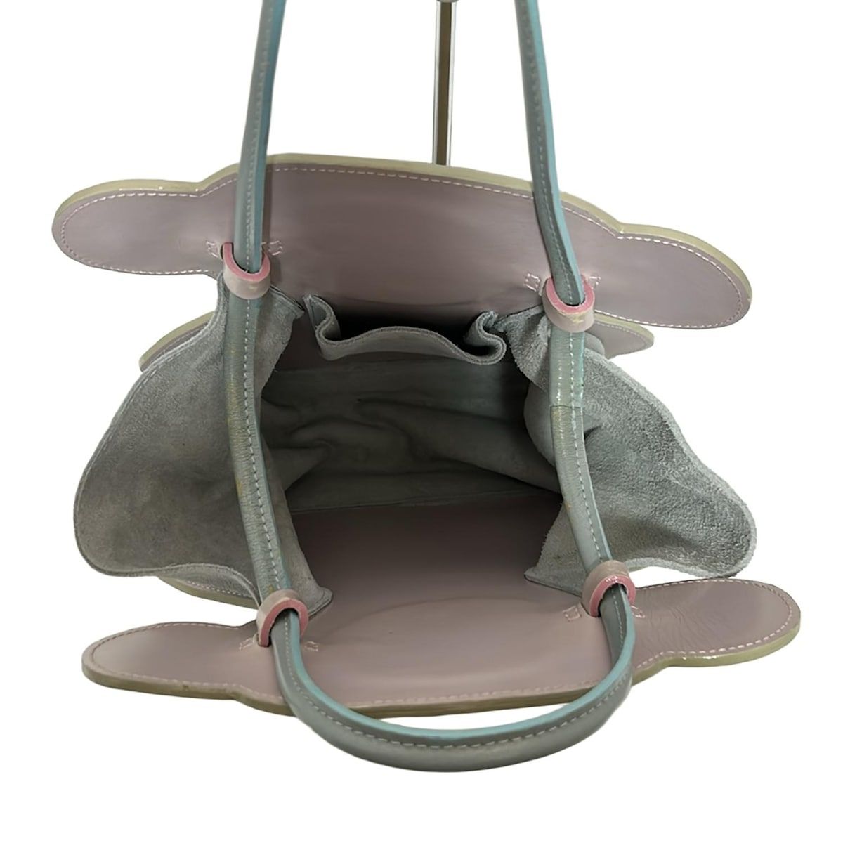 TOUS(トウス) トートバッグ - ベージュ×ライトブルー クマ レザー  