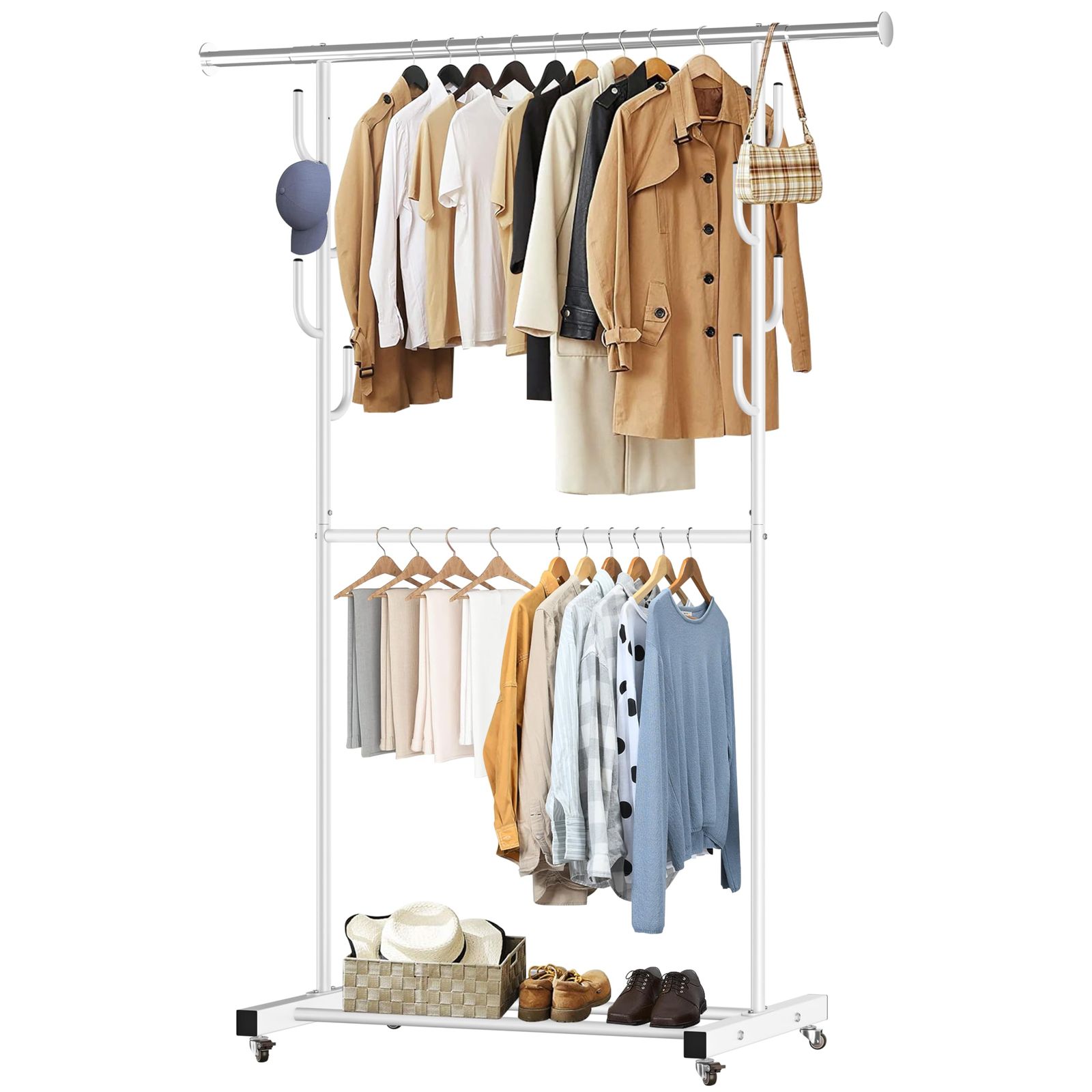 VICERII ハンガーラック 多機能収納 おしゃれ 洋服ラック 衣類収納