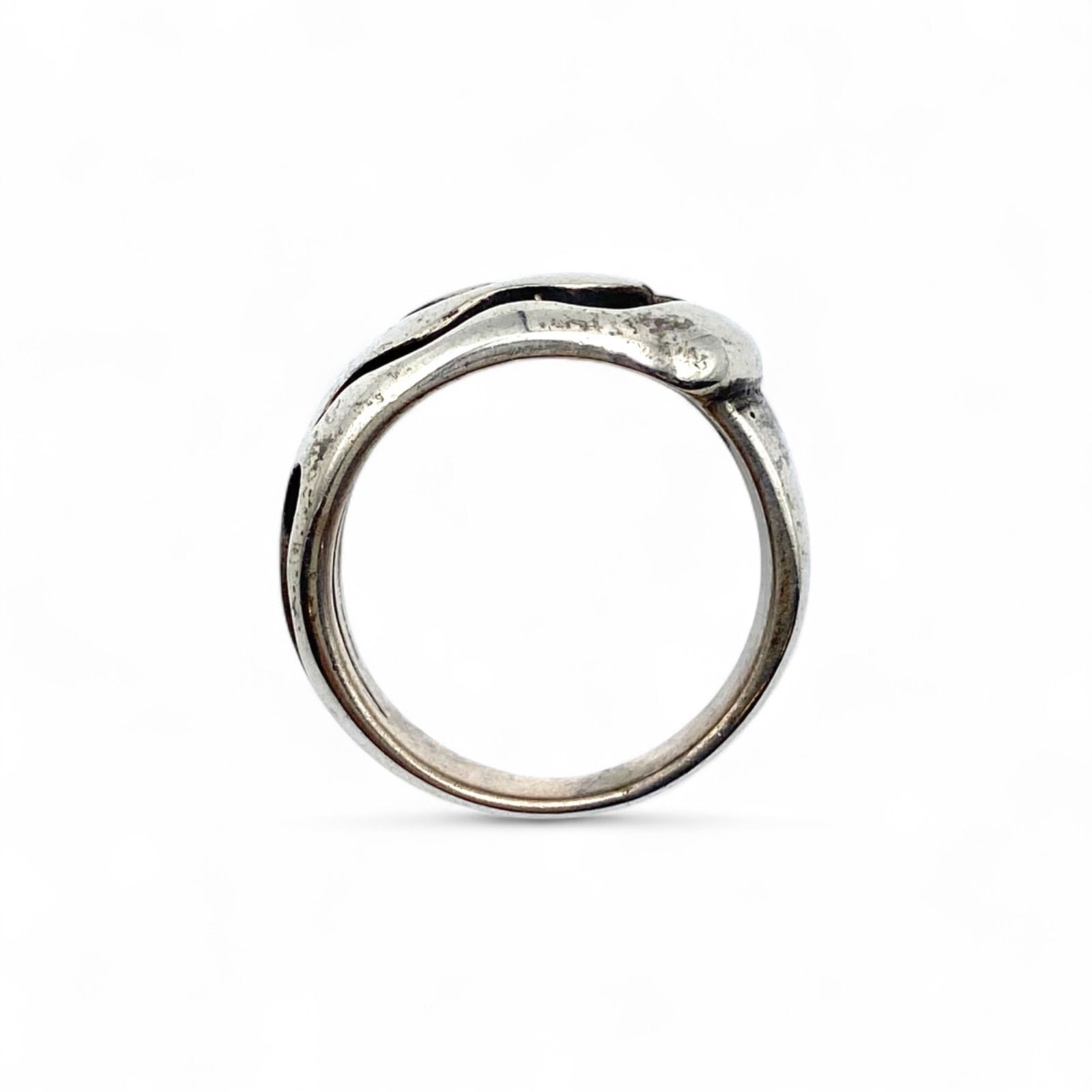 燃える炎】ファイアパターン Silver 925 刻印 90s Vintage Ring