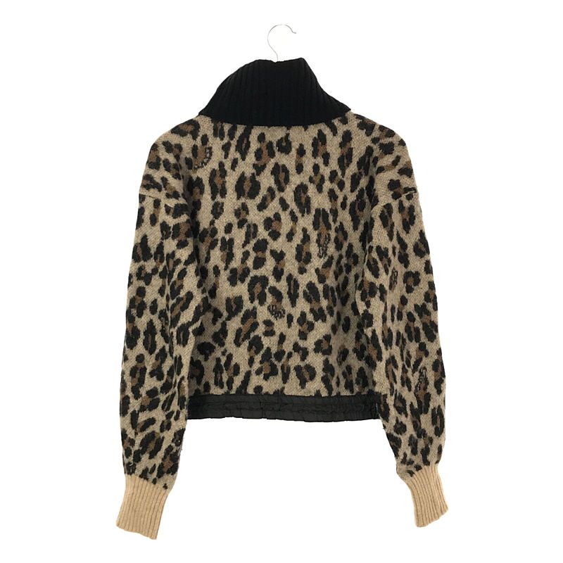 sacai - sacai / サカイ | アルパカ混 レオパード ドローコード タートルネックニット | 1 | ベージュ | レディース sacai / サカイ | アルパカ混 レオパード ドローコード