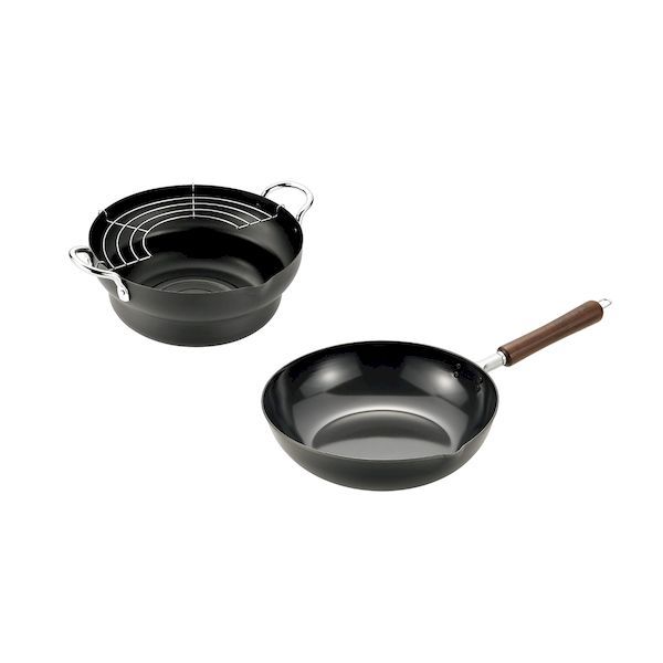 【新品・14営業日以内発送】よこやま EJTP-700 燕熟の技 木柄いため鍋27cm＆天ぷら鍋24cm EJTP700【沖縄離島販売不可】