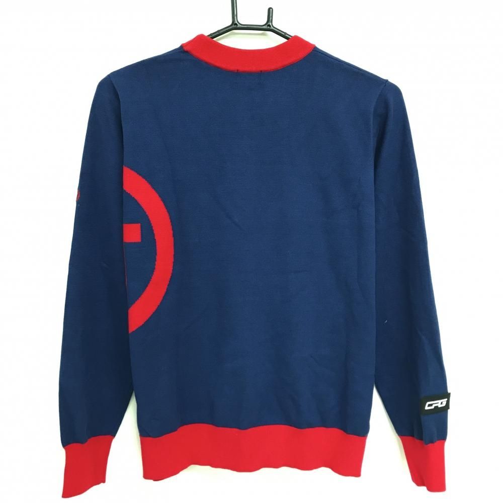 CPG セーター ネイビー×レッド ビッグロゴ ニット レディース LL ゴルフウェア CPG