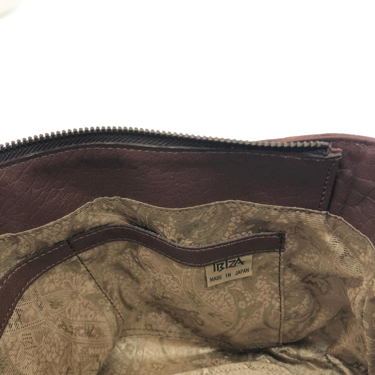 ☆IBIZA☆イビサクロコダイルブラウンレザーハンドバッグ☆美品☆ 良好 IBIZA イビサ チャーム付 クロコダイル ハンドバッグ