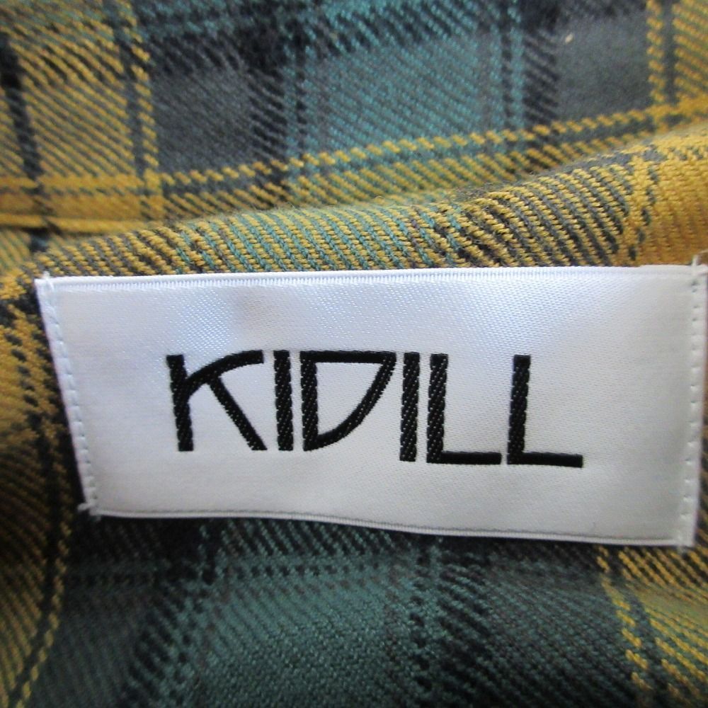 KIDILL 【新品】Chaos Oversize Shirts チェック　長袖 キディル KIDILL Chaos Oversize T-shirts Border ドッキング ボーダー