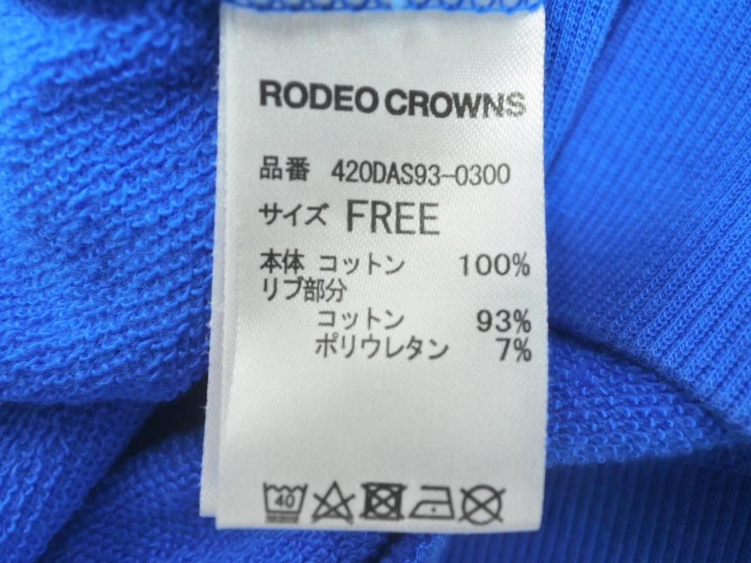 RODEO CROWNS ロデオクラウンズ プリント チュニック スウェット sizeM/青 ■◇ レディース