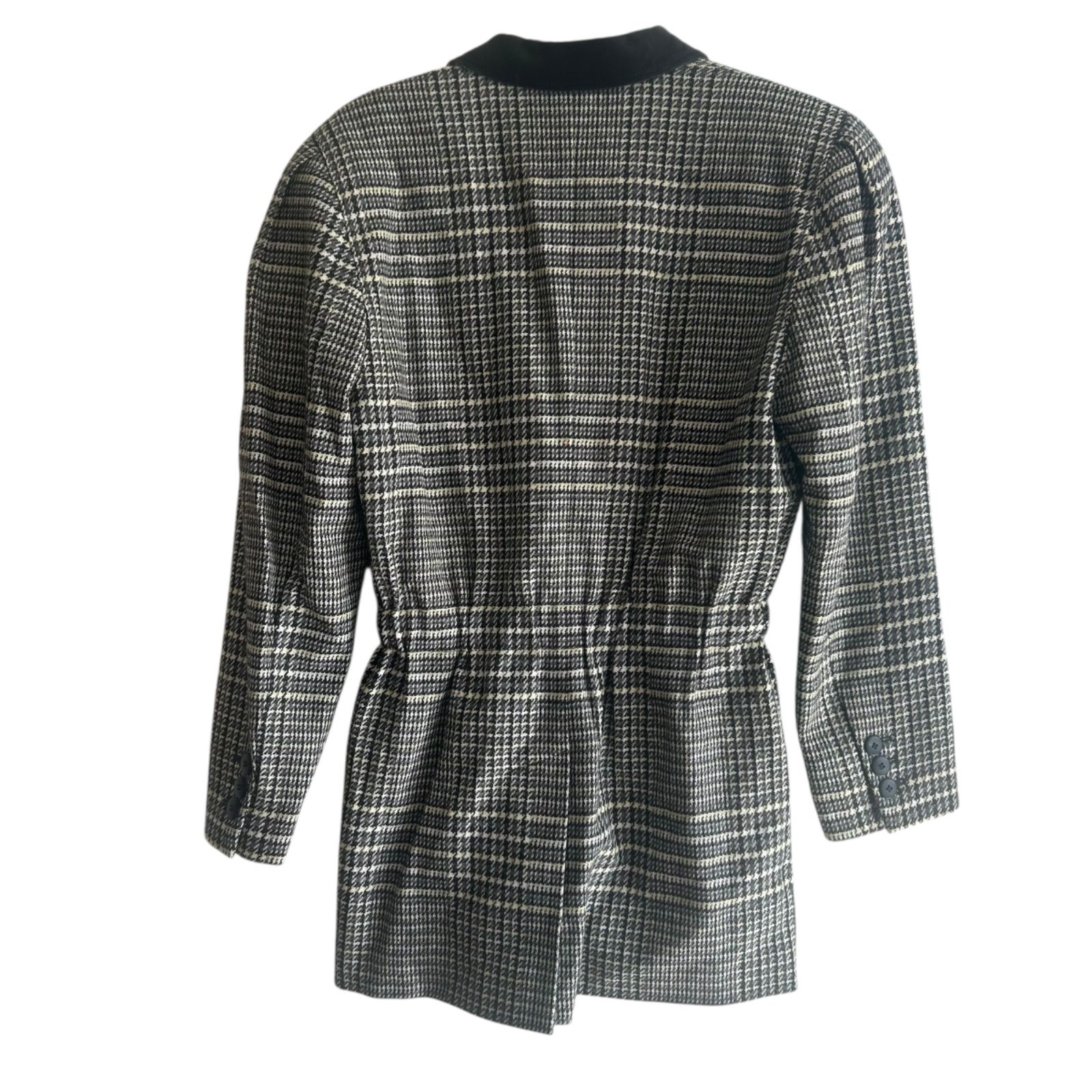 Z1486 ESCADA エスカーダ 千鳥格子柄ジャケット グレー レディース 36