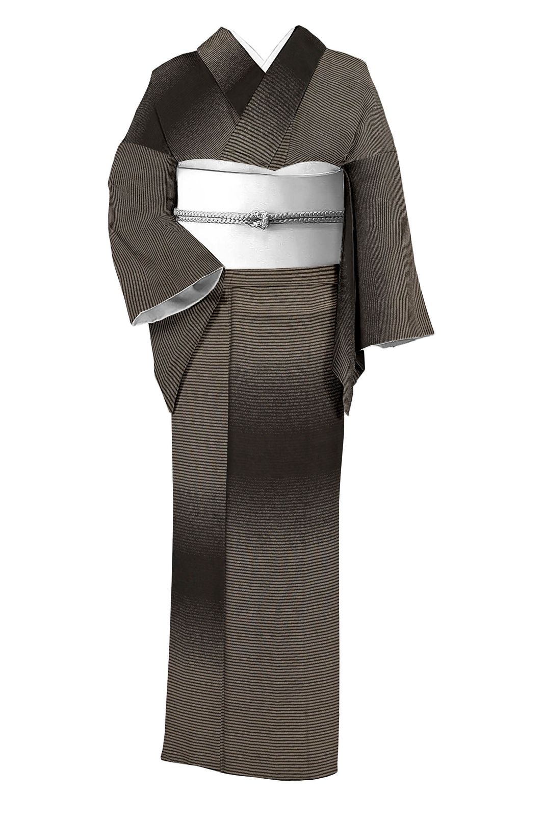 大島紬 身丈159cm 裄丈64.5cm M 袷 純泥染 証紙 菊 雲文