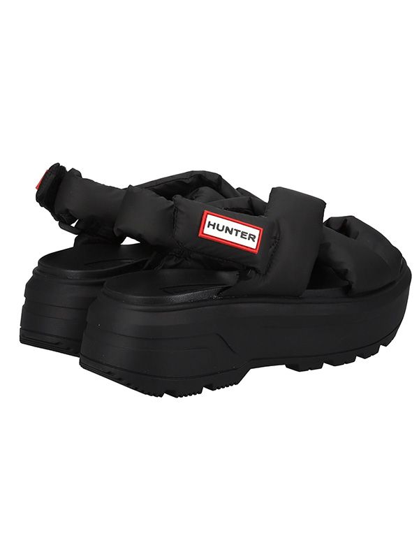 毎日がバーゲンセール！ HUNTER ハンター サンダル 厚底 きれいめ ユニセックス シティ リベル パフド クロスオーバー サンダル パフ素材 UFD3116NYL Unisex City Liber Puffed Crossover Sandals