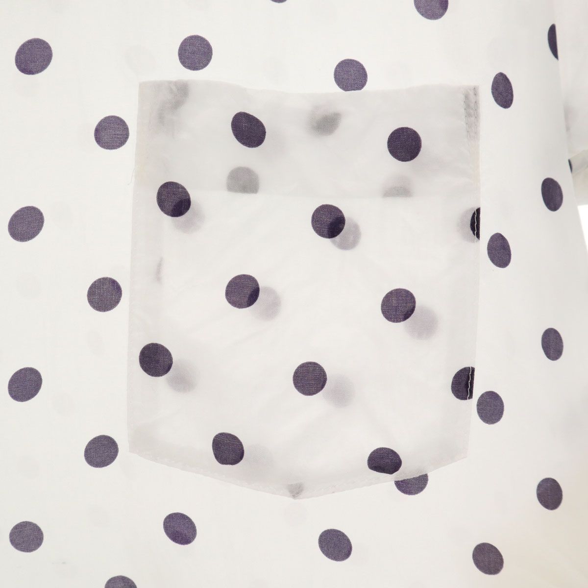 古着 robe de chambre COMME des GARCONS ローブドシャンブルコムデギャルソン ドット柄 半袖 変形 シャツ M ホワイト 水玉 レディース robe de chambre COMME des GARCONS ローブドシャンブル
