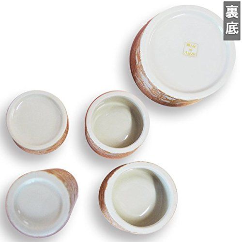 【迅速発送】陶器製 モダン仏具5点セット『ゆい花』 (丸香炉) 藤 (j1271-1-3)