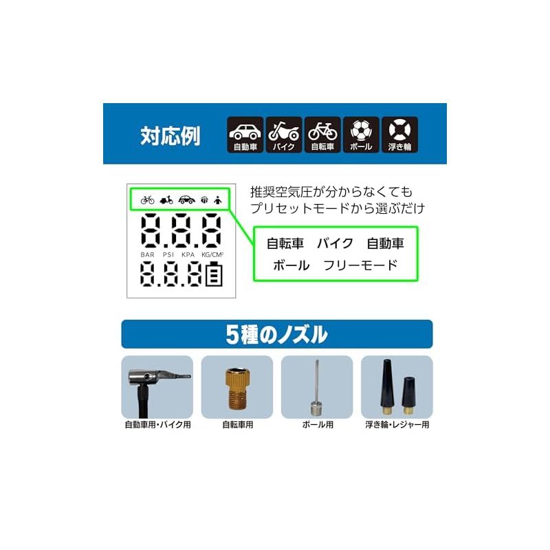 充電式エアーコンプレッサー 片手でラクラク