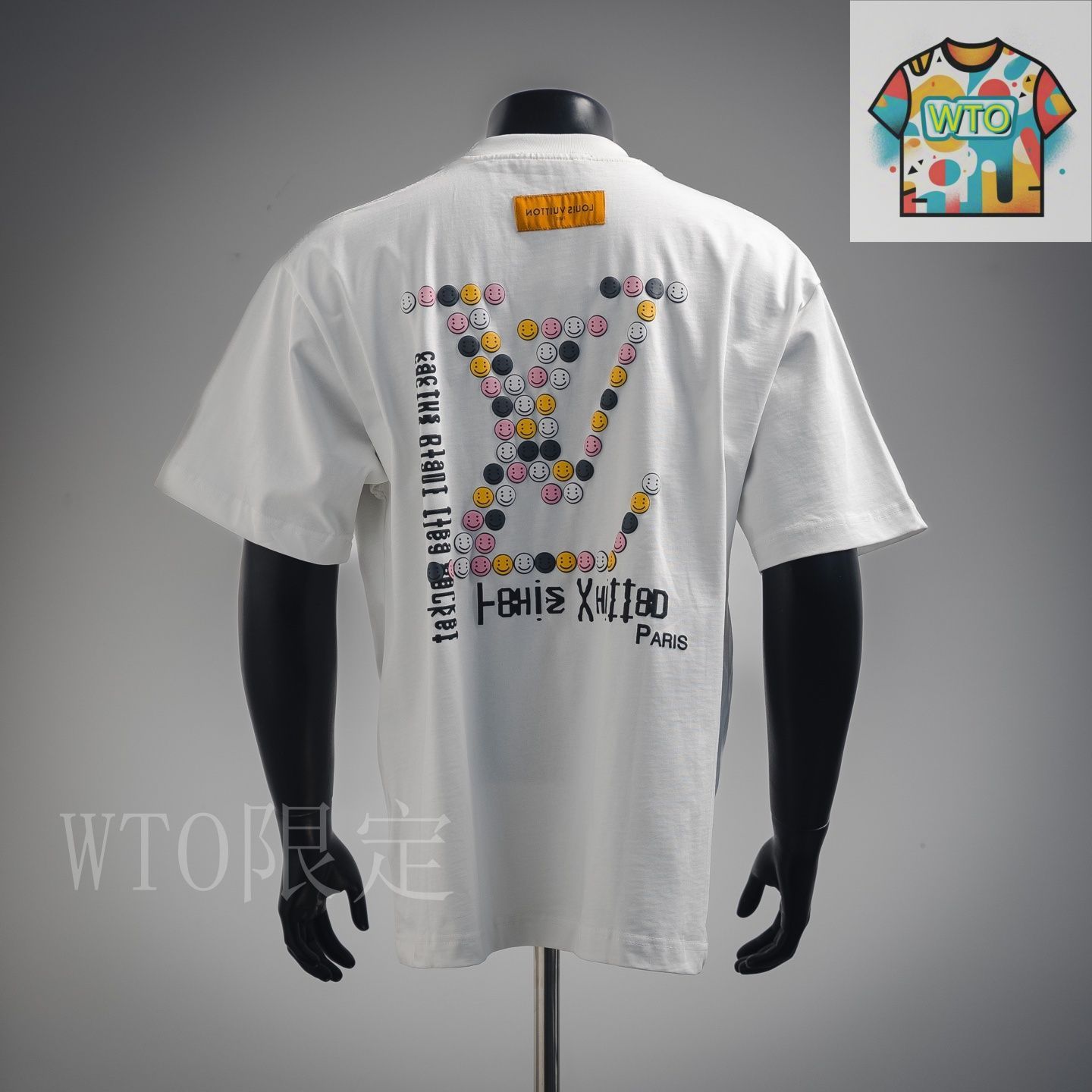 今日特価】LOUIS VUITTON LV スマイルエンボスロゴ T シャツ-2