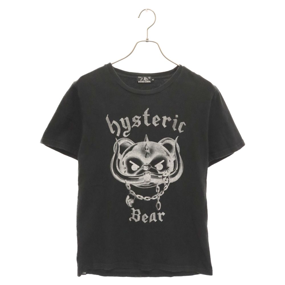 HYSTERIC GLAMOUR (ヒステリックグラマー) BEAR HEAD ベアヘッド プリント半袖Tシャツ 0261CT29 ブラック