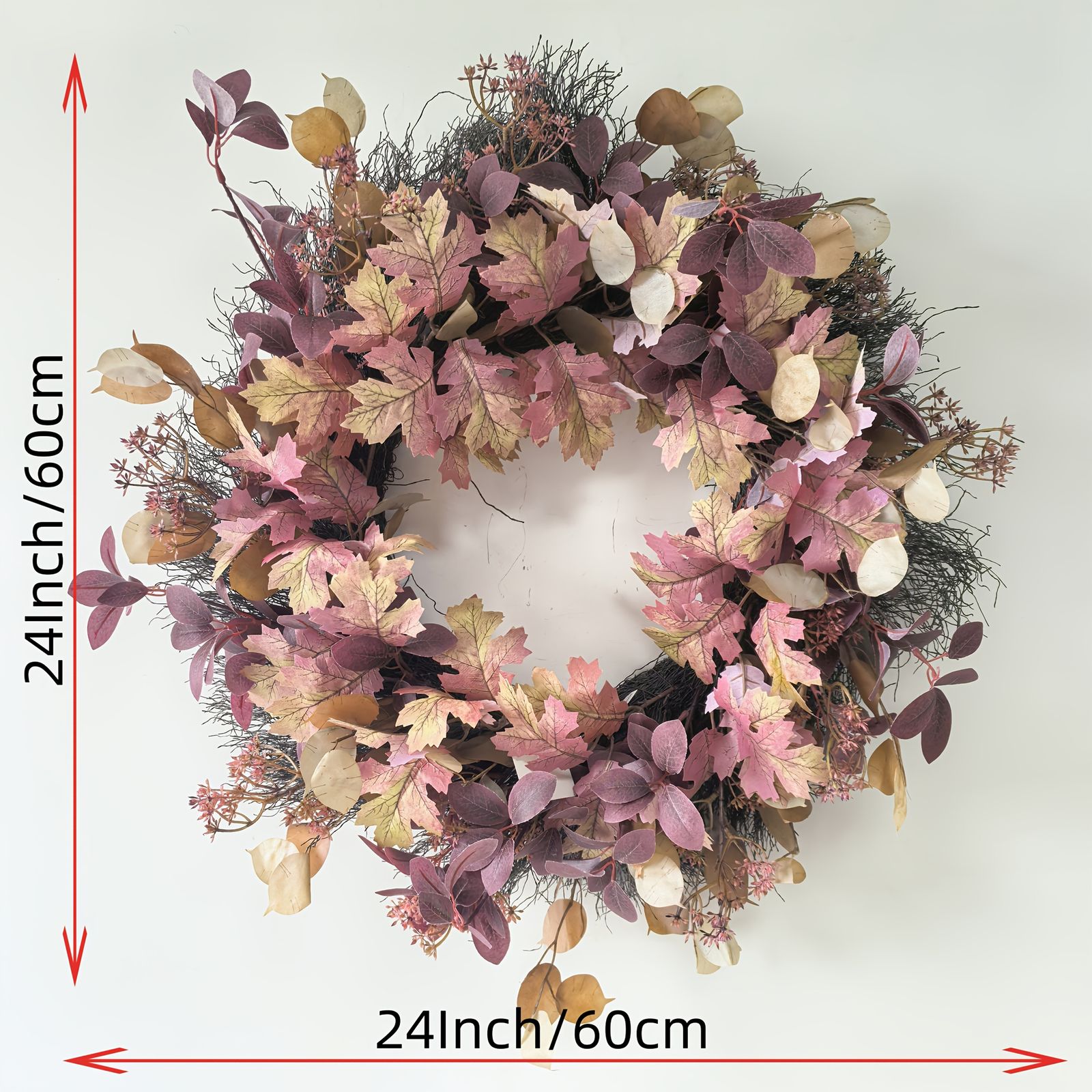 リアルな赤い紅葉リース