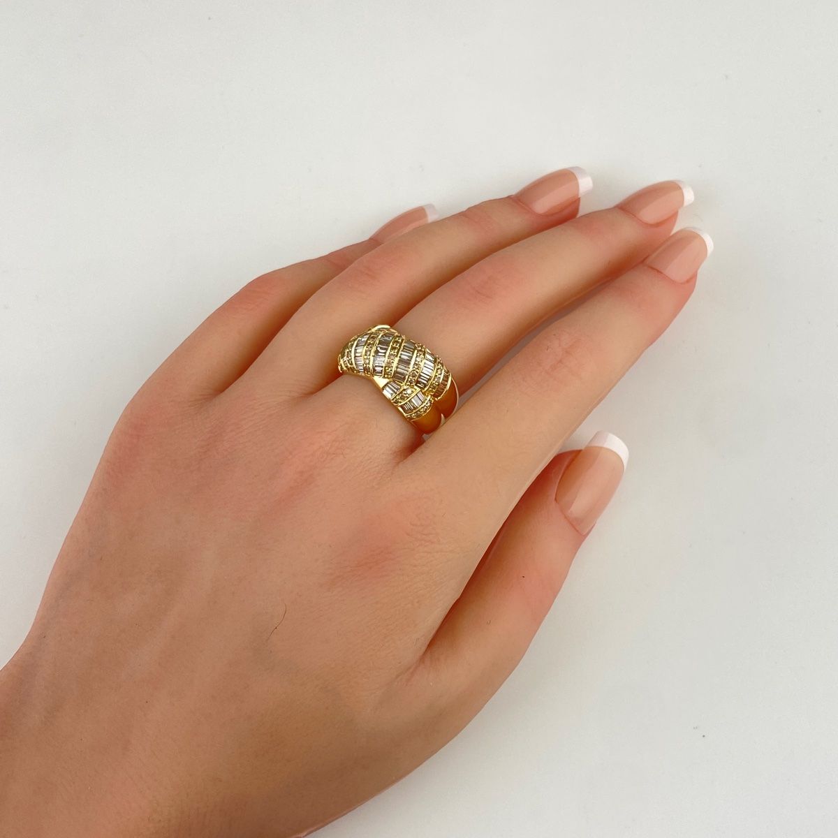 GSTV メレダイヤ デザインリング YG イエローゴールド 指輪 リング 16  